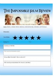 English Worksheet: Film Review Template