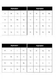 English Worksheet: Alphabet BINGO