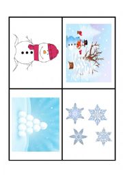 English Worksheet: Winter Flashcards + labels