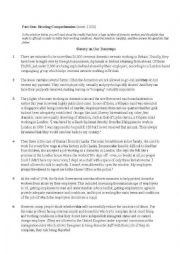 English Worksheet: reading comprehension exam