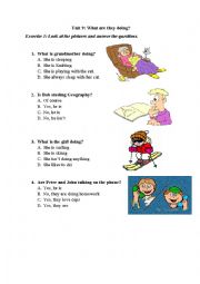 English Worksheet: What are you doing?