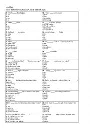 English Worksheet: ESL level test- Placement Test