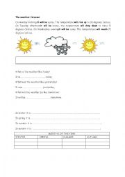 English Worksheet: The weather forecast 