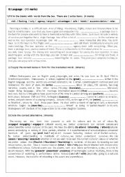 English Worksheet: Mid-Semester Test N1 (4th form arts)