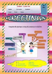 English Worksheet: greetings