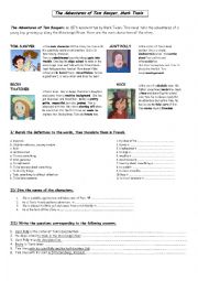 English Worksheet: Tom Sawyer characters