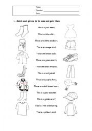 English Worksheet: clothes vocabulary