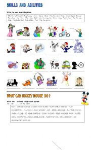 English Worksheet: abilities