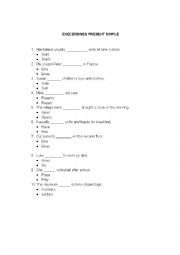 English Worksheet: Exercises present simple