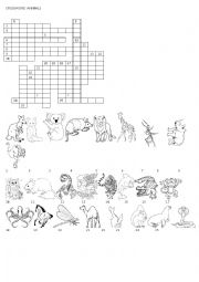 ANIMALS - CROSSWORD