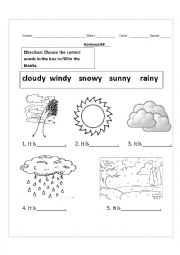 The Weather - Fill in the blanks