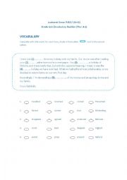 English Worksheet: Vocabulary Revision