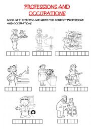 English Worksheet: professions and occupations