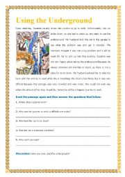 English Worksheet: Using the Undeground