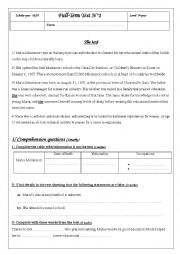 English Worksheet: Full-Term Test N1