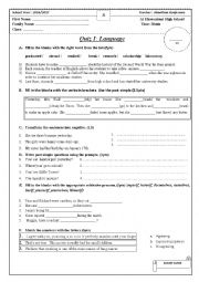 English Worksheet: quiz simple past and reflexive pronouns
