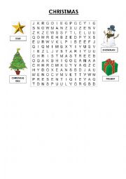 Christmas word search puzzle