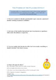 English Worksheet: Placebo Effect