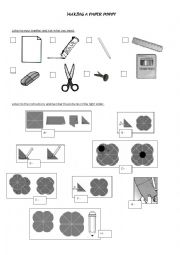 English Worksheet: making a paper poppy