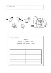English Worksheet: Animals game