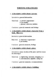 English Worksheet: Writing Strategies