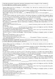 English Worksheet: Edison_fill in thr gaps