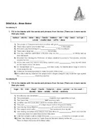 English Worksheet: Dracula - Vocabulary