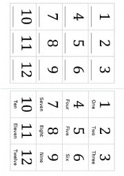 Numbers from 1 to 12
