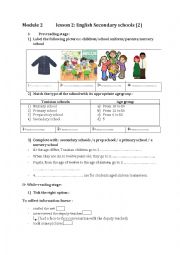 English Worksheet: English secondary schools