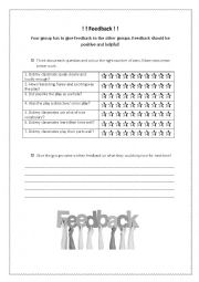 English Worksheet: Feedback for group presentations/plays