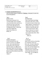 English Worksheet: End of Term test 1(9th level)