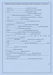 English Worksheet: PRESENT SIMPLE vs PRESENT CONTINUOUS