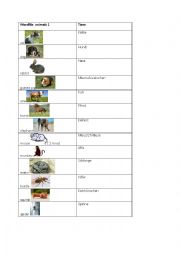 English Worksheet: Wordfile animals basic 1