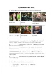 English Worksheet: Robin Hood movie activity