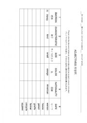 English Worksheet: Adjective Vocabularies - Dice Roll Game