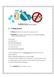English Worksheet: Addictions Mini project
