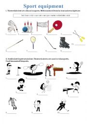 English Worksheet: Sport equipment