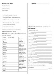 English Worksheet: Noun Clauses Warm Up Worksheet