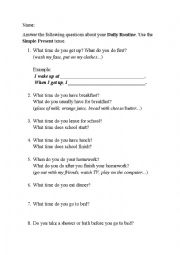 English Worksheet: Present Simple
