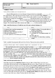 English Worksheet: english test 1