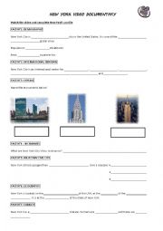 English Worksheet: New York video documentary