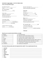 English Worksheet: Dan Baird: I Love You Period - lesson on punctuation