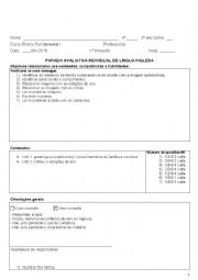 English Worksheet: 2nd grade test