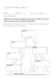 English Worksheet: Story Mountain