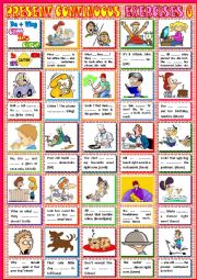 English Worksheet: Present continuous exercises 6