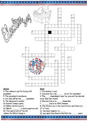 English Worksheet: 2016 us presidential election crosswords