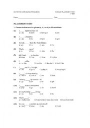 English Worksheet: Diagnostic Test 3rd course ESO
