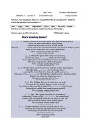 English Worksheet: She Is Leaving Home 