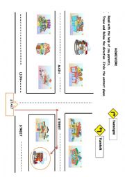 English Worksheet: GIVING DIRECTIONS