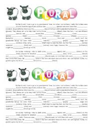 English Worksheet: Plural of Nouns - TEXT TO COMPLETE USING THE PLURAL FORM
